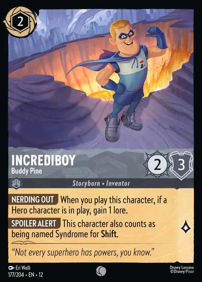 Incrediboy - Buddy Pine Lorcana card (177/204, Wilds Unknown)