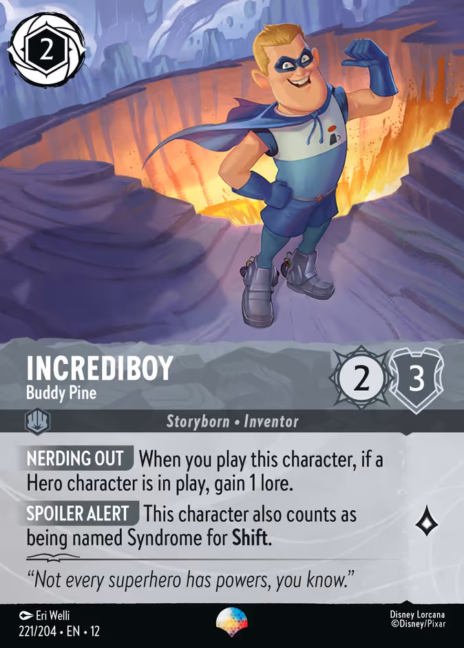 Incrediboy - Buddy Pine Lorcana card (221/204, Wilds Unknown)