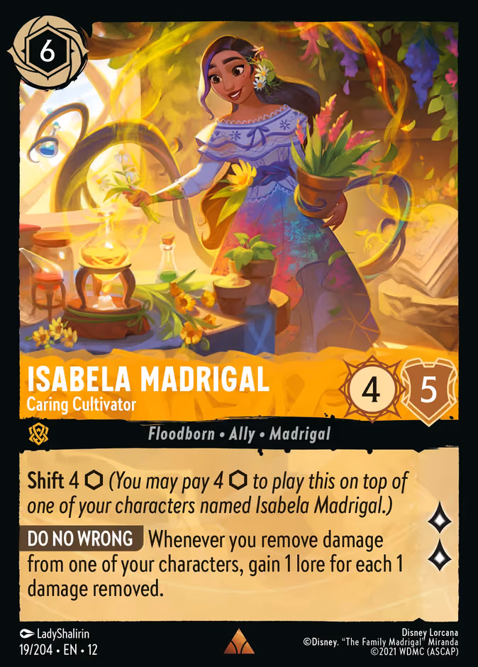 Isabela Madrigal - Caring Cultivator Lorcana card (19/204, Wilds Unknown)