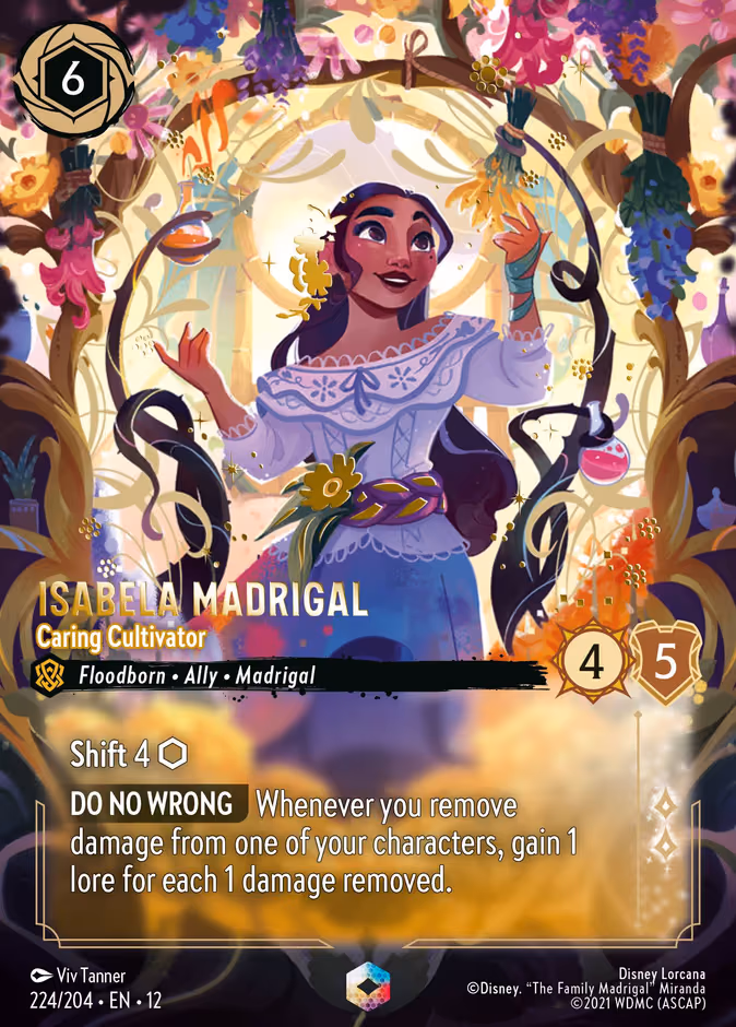 Isabela Madrigal - Caring Cultivator Lorcana card (224/204, Wilds Unknown)