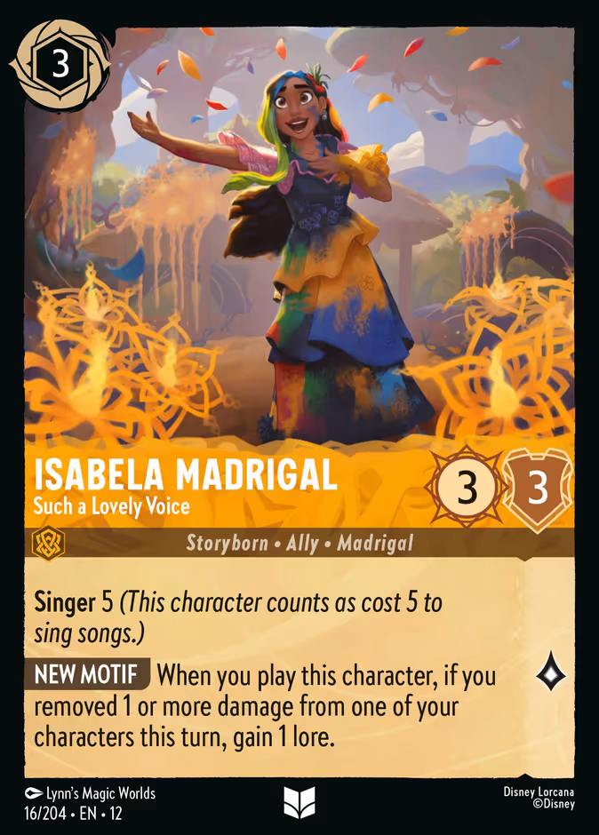 Isabela Madrigal - Such a Lovely Voice Lorcana card (16/204, Wilds Unknown)