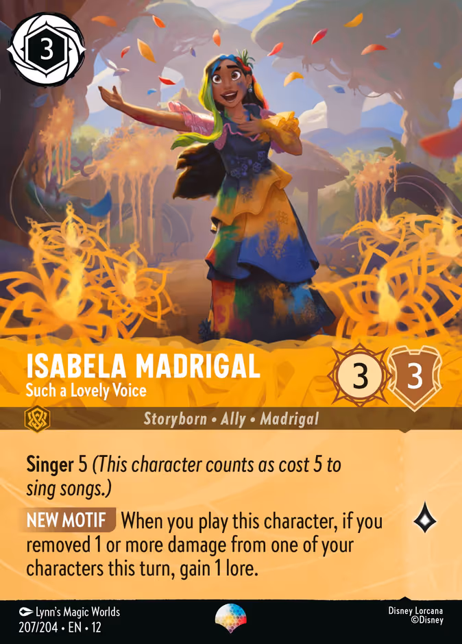 Isabela Madrigal - Such a Lovely Voice Lorcana card (207/204, Wilds Unknown)