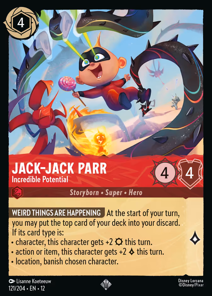 Jack-Jack Parr - Incredible Potential Lorcana card (121/204, Wilds Unknown)