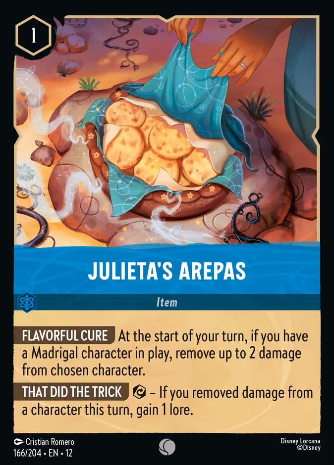 Julieta's Arepas Lorcana card (166/204, Wilds Unknown)