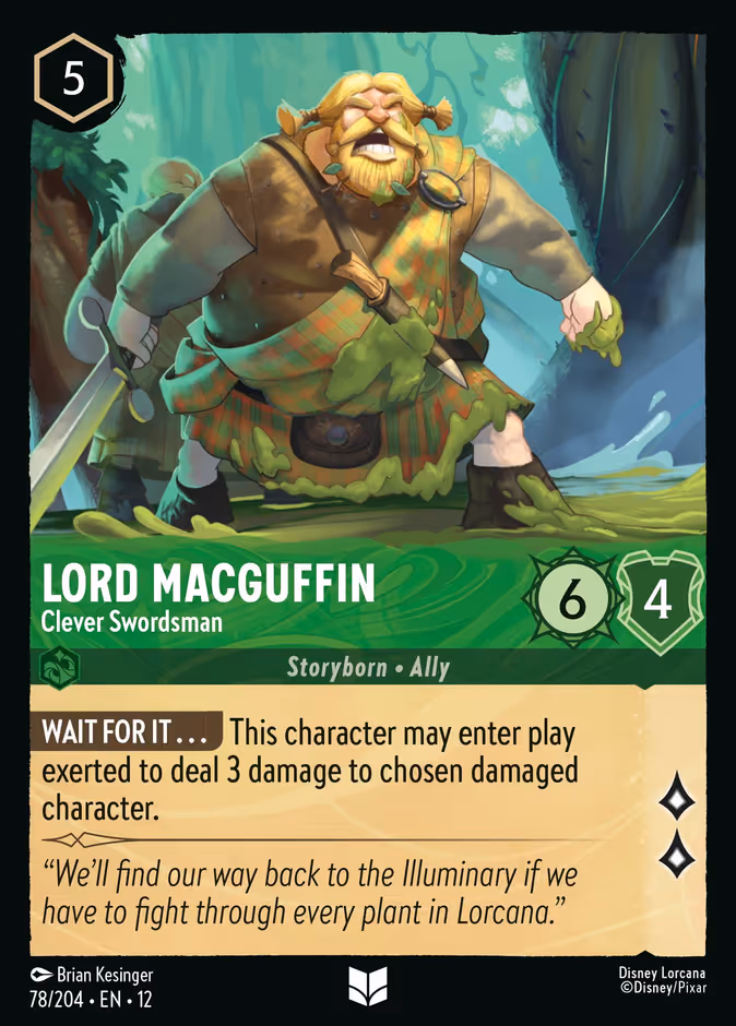 Lord MacGuffin - Clever Swordsman Lorcana card (78/204, Wilds Unknown)