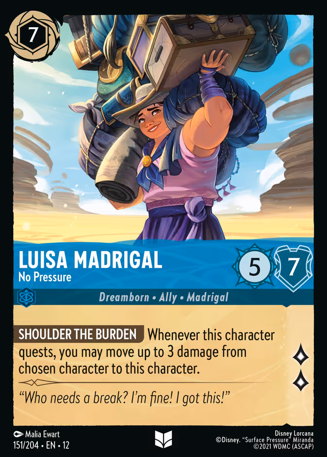 Luisa Madrigal - No Pressure Lorcana card (151/204, Wilds Unknown)