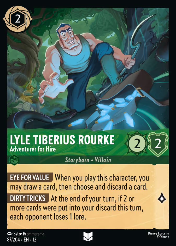 Lyle Tiberius Rourke - Adventurer for Hire Lorcana card (87/204, Wilds Unknown)