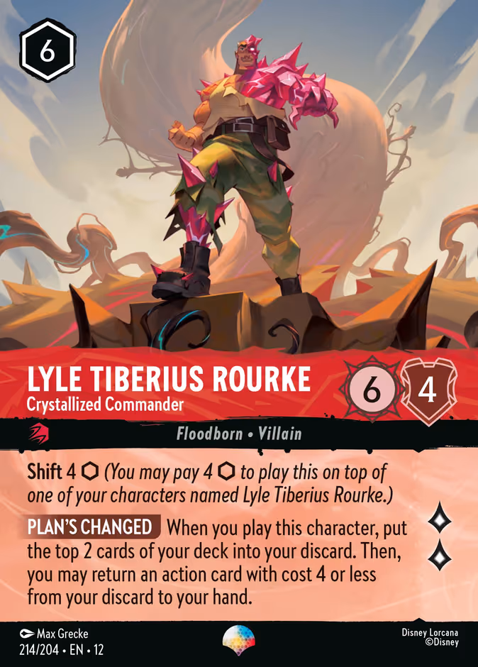 Lyle Tiberius Rourke - Crystallized Commander Lorcana card (214/204, Wilds Unknown)