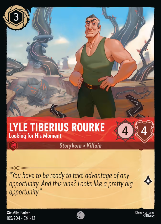 Lyle Tiberius Rourke - Looking for His Moment Lorcana card (105/204, Wilds Unknown)