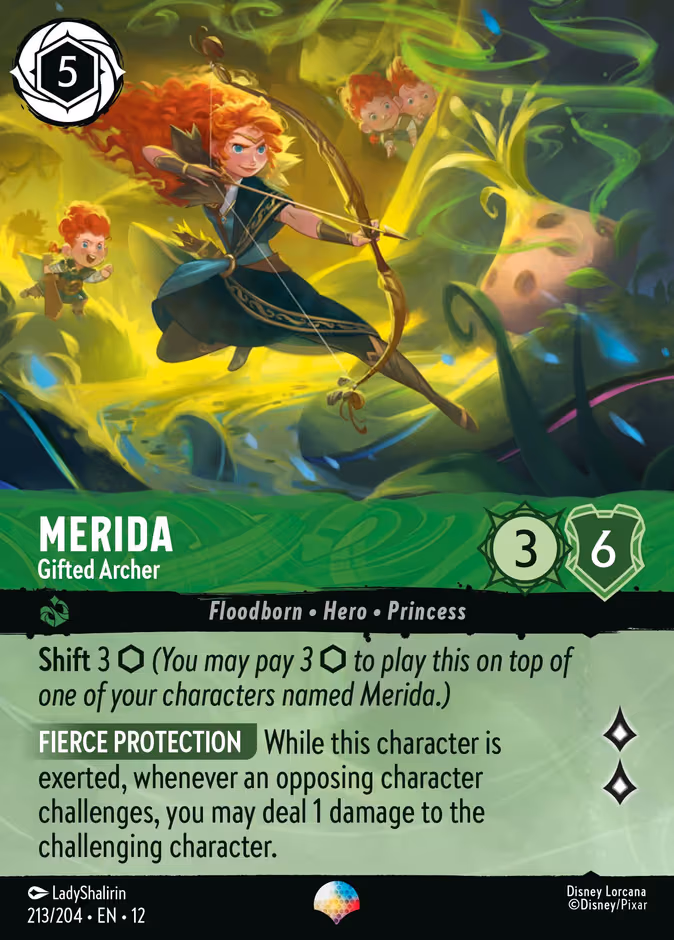 Merida - Gifted Archer Lorcana card (213/204, Wilds Unknown)