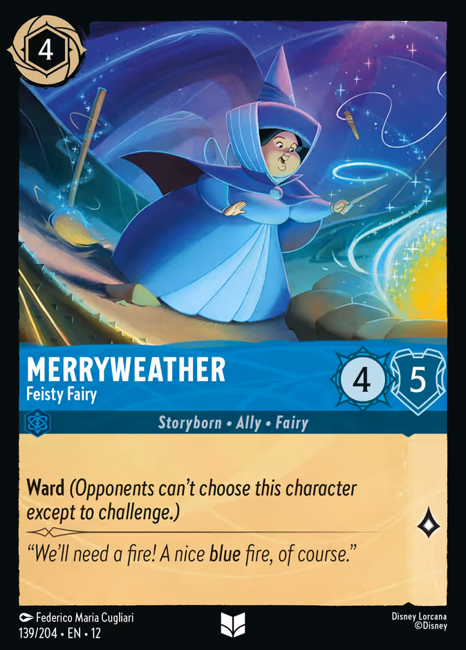 Merryweather - Feisty Fairy Lorcana card (139/204, Wilds Unknown)