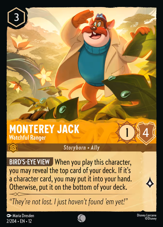 Monterey Jack - Watchful Ranger Lorcana card (2/204, Wilds Unknown)