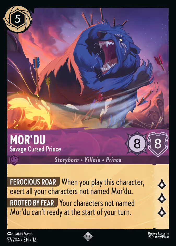 Mor'du - Savage Cursed Prince Lorcana card (57/204, Wilds Unknown)