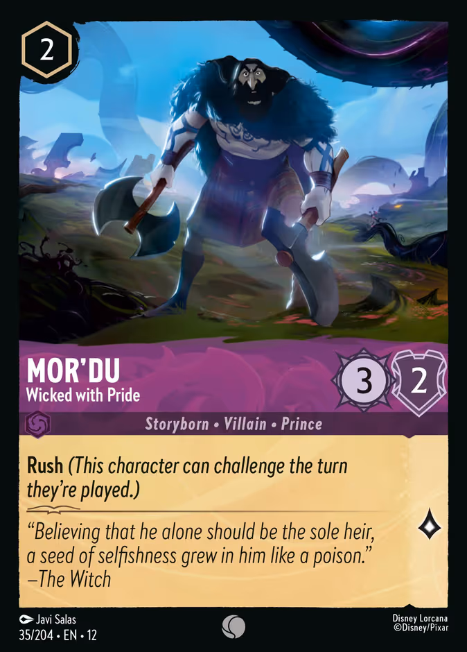 Mor'du - Wicked with Pride Lorcana card (35/204, Wilds Unknown)