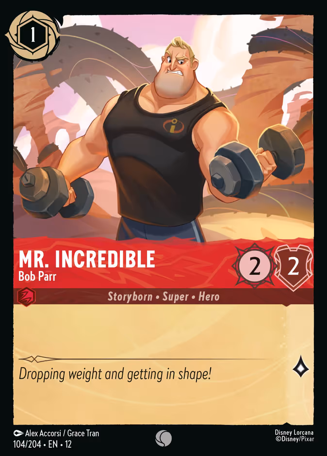 Mr. Incredible - Bob Parr Lorcana card (104/204, Wilds Unknown)
