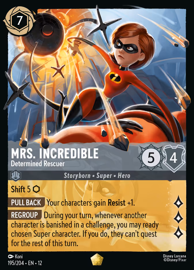 Mrs. Incredible - Determined Rescuer Lorcana card (195/204, Wilds Unknown)
