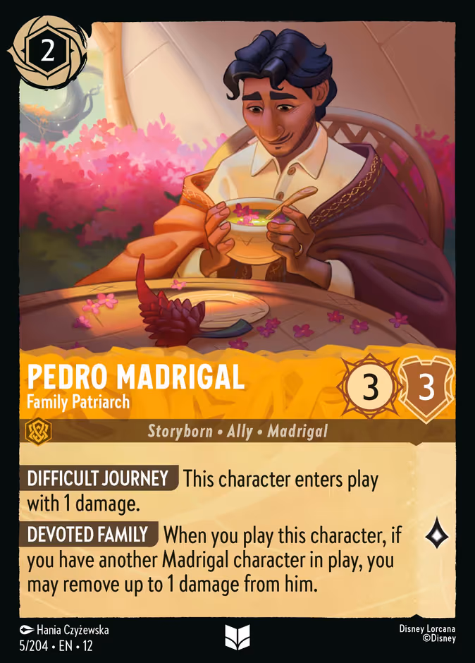 Pedro Madrigal - Family Patriarch Lorcana card (5/204, Wilds Unknown)