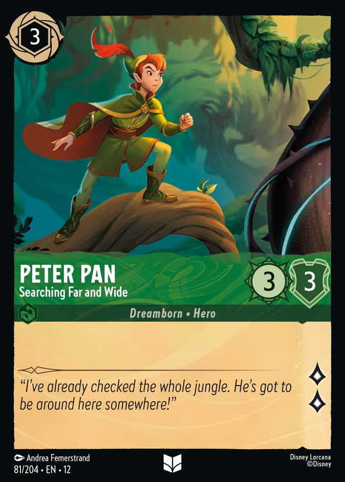 Peter Pan - Searching Far and Wide Lorcana card (81/204, Wilds Unknown)