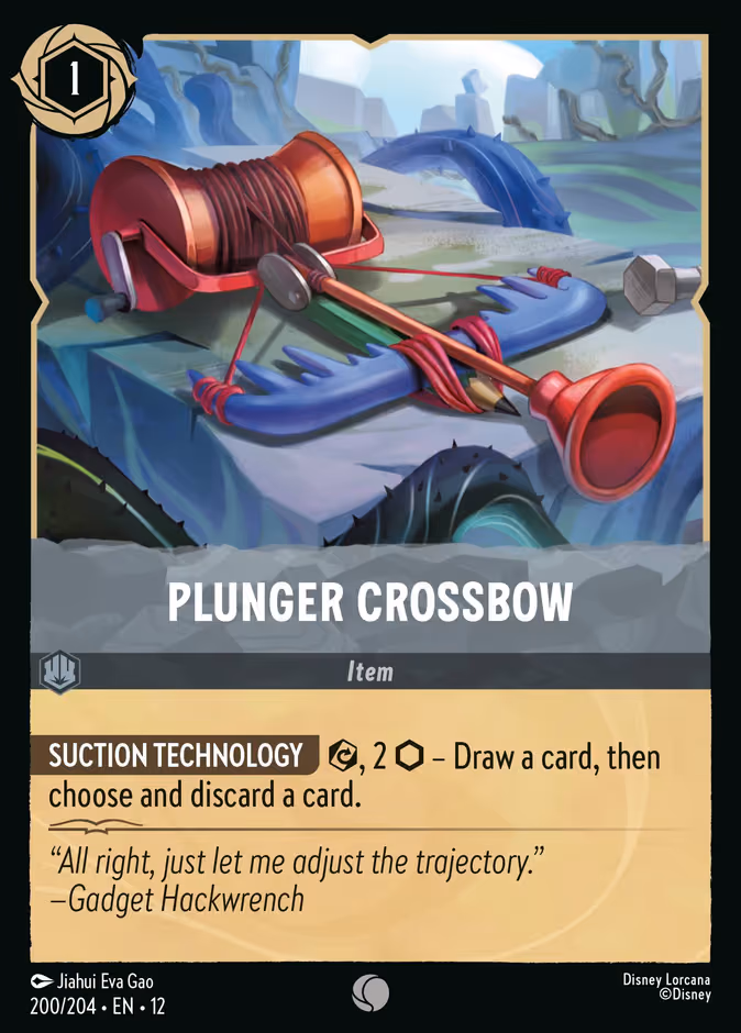 Plunger Crossbow Lorcana card (200/204, Wilds Unknown)