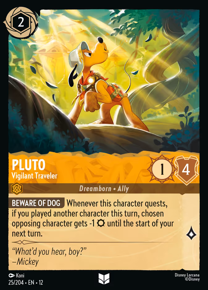 Pluto - Vigilant Traveler Lorcana card (25/204, Wilds Unknown)