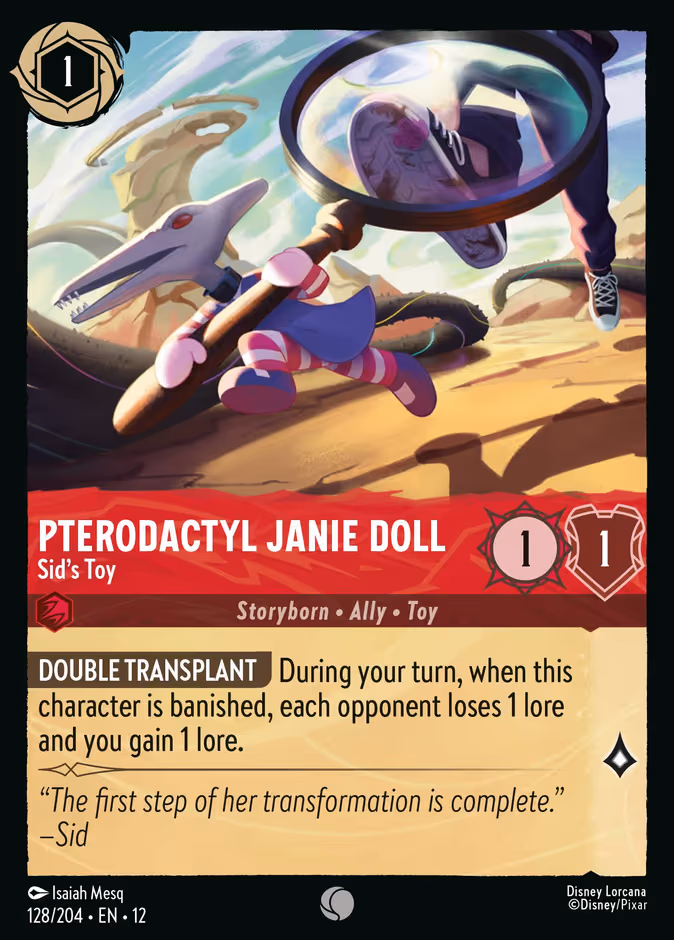 Pterodactyl Janie Doll - Sid's Toy Lorcana card (128/204, Wilds Unknown)