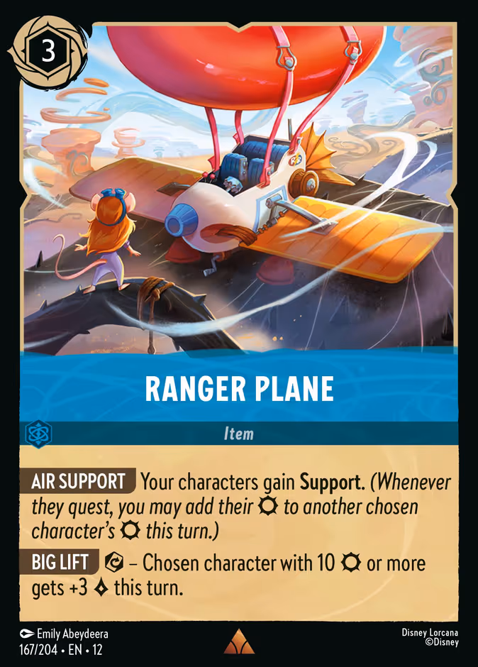 Ranger Plane Lorcana card (167/204, Wilds Unknown)