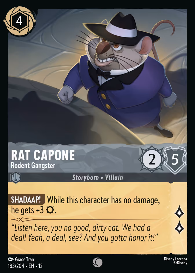 Rat Capone - Rodent Gangster Lorcana card (183/204, Wilds Unknown)