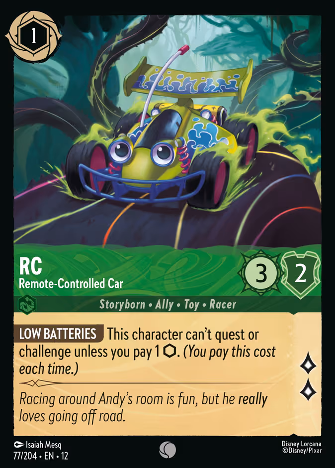 RC - Remote-Controlled Car Lorcana card (77/204, Wilds Unknown)