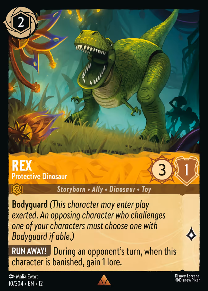 Rex - Protective Dinosaur Lorcana card (10/204, Wilds Unknown)