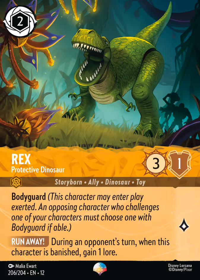Rex - Protective Dinosaur Lorcana card (206/204, Wilds Unknown)