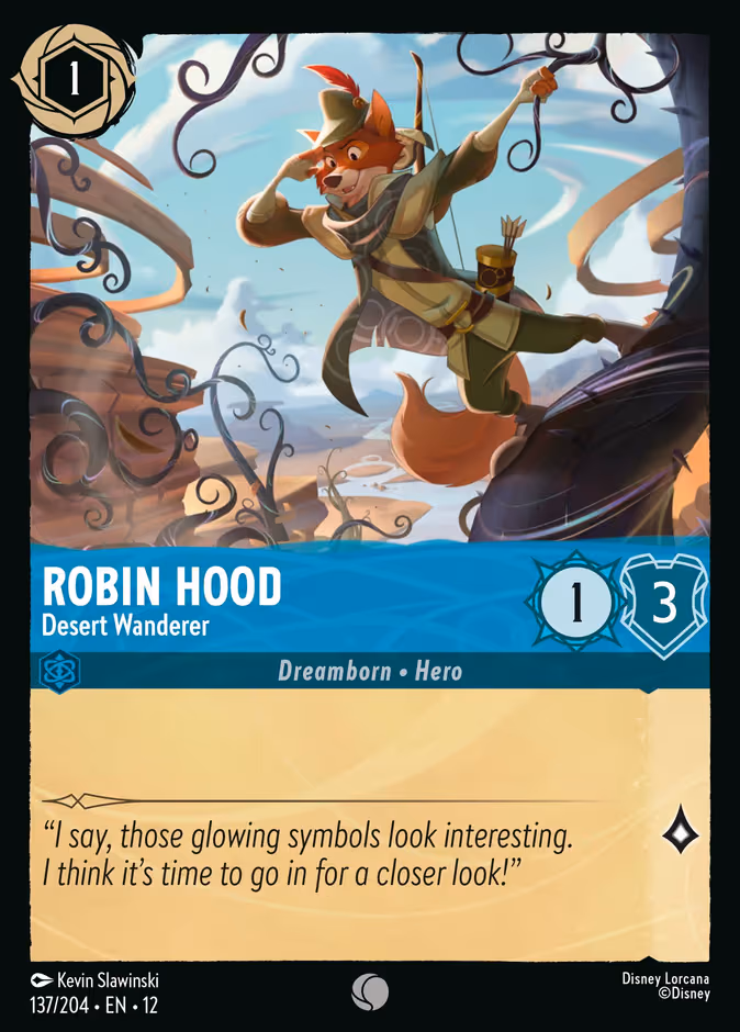 Robin Hood - Desert Wanderer Lorcana card (137/204, Wilds Unknown)
