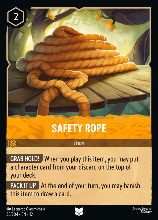Safety Rope Lorcana card (33/204, Wilds Unknown)