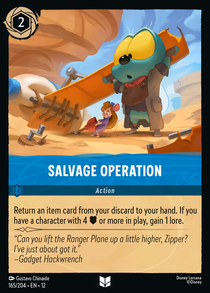 Salvage Operation Lorcana card (165/204, Wilds Unknown)