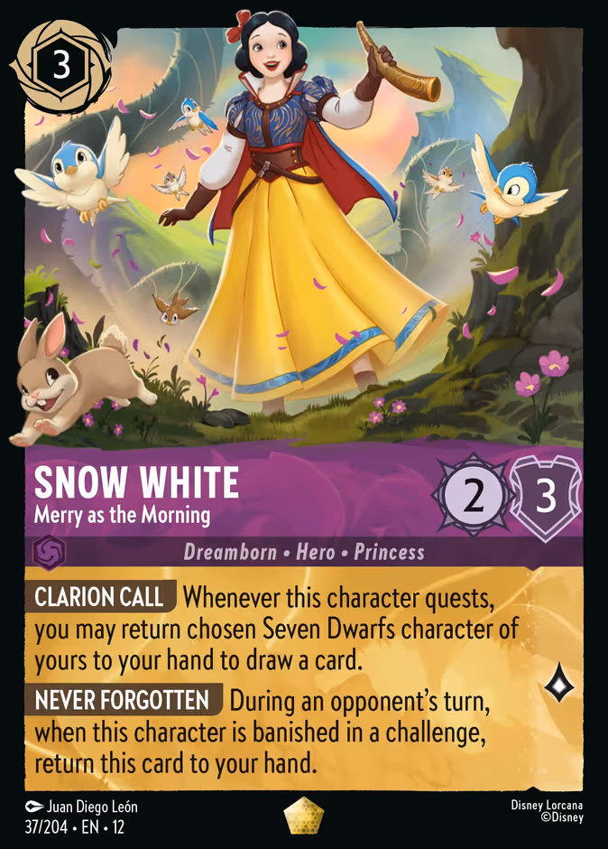 Snow White - Merry as the Morning Lorcana card (37/204, Wilds Unknown)