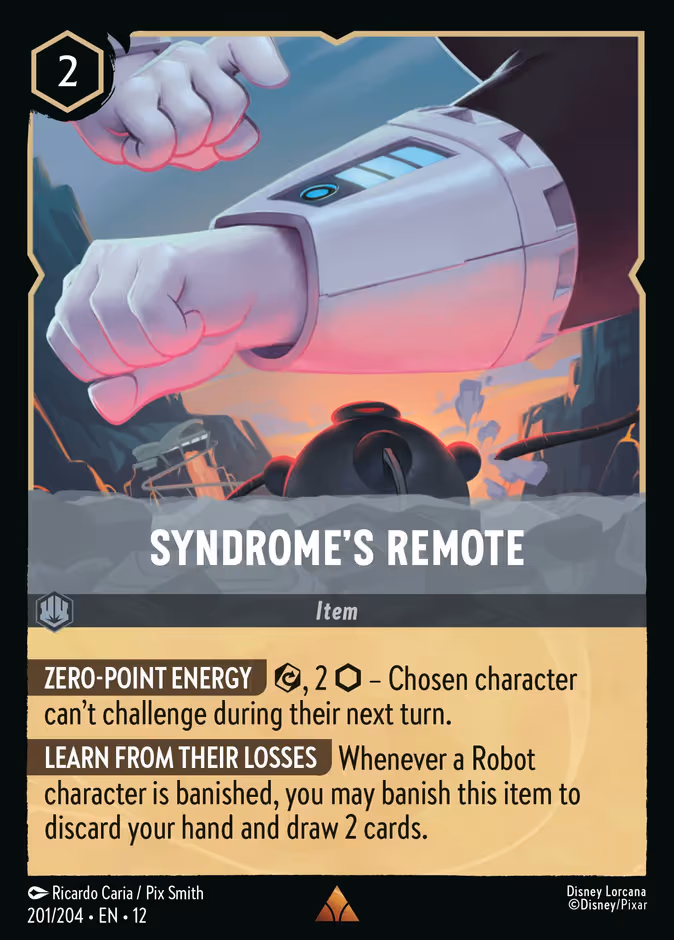Syndrome's Remote Lorcana card (201/204, Wilds Unknown)