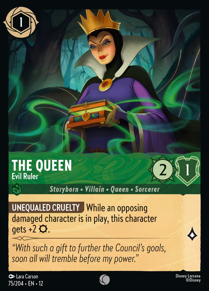 The Queen - Evil Ruler Lorcana card (75/204, Wilds Unknown)