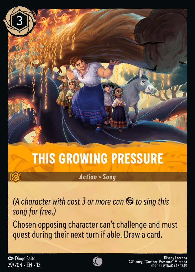 This Growing Pressure Lorcana card (29/204, Wilds Unknown)