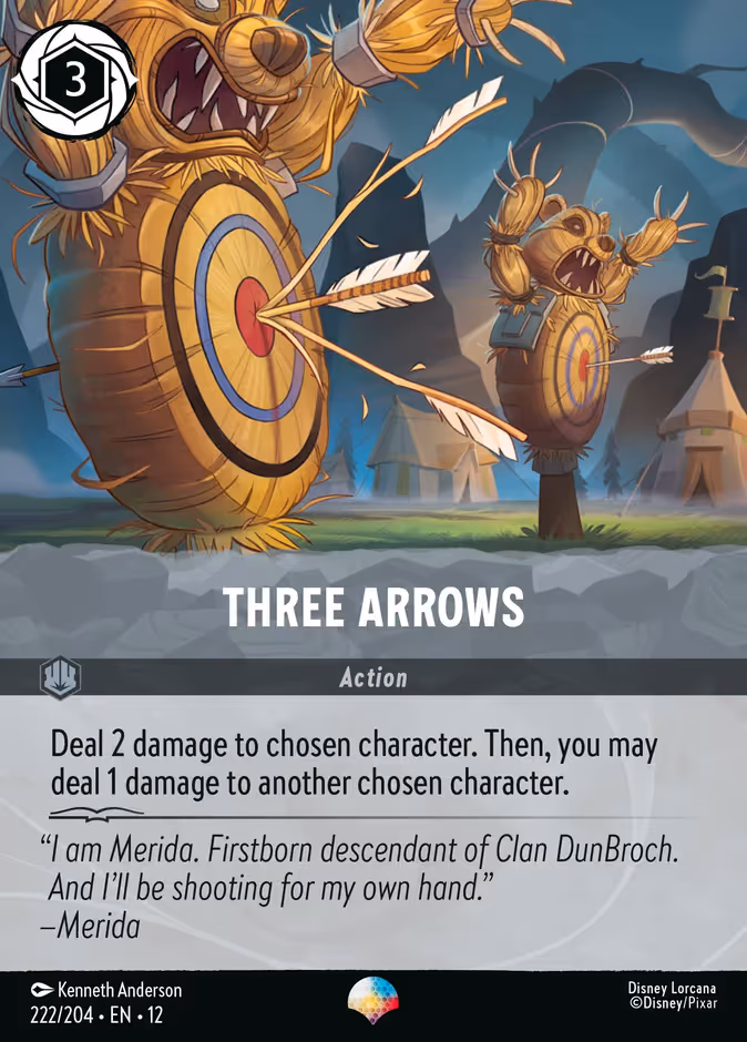 Three Arrows Lorcana card (222/204, Wilds Unknown)
