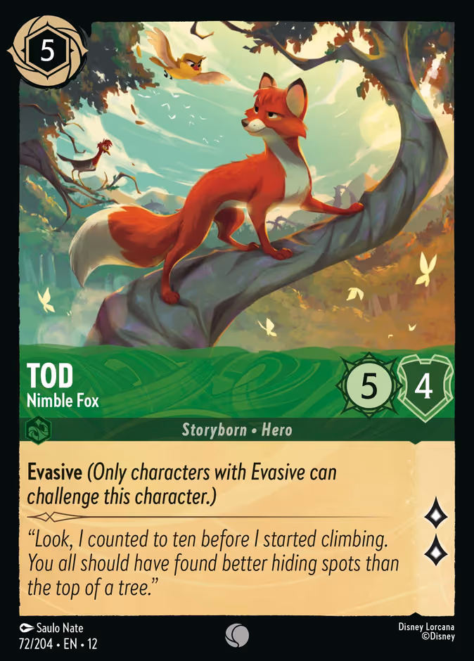 Tod - Nimble Fox Lorcana card (72/204, Wilds Unknown)