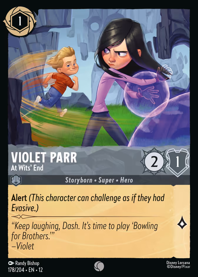 Violet Parr - At Wits' End Lorcana card (178/204, Wilds Unknown)