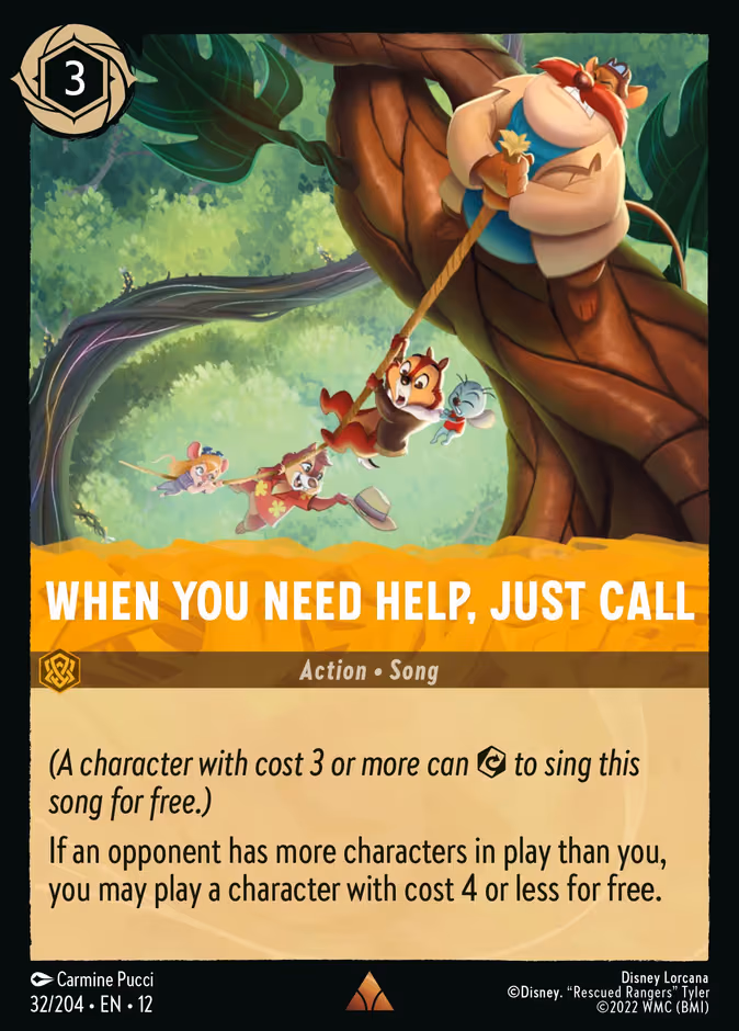 When You Need Help, Just Call Lorcana card (32/204, Wilds Unknown)