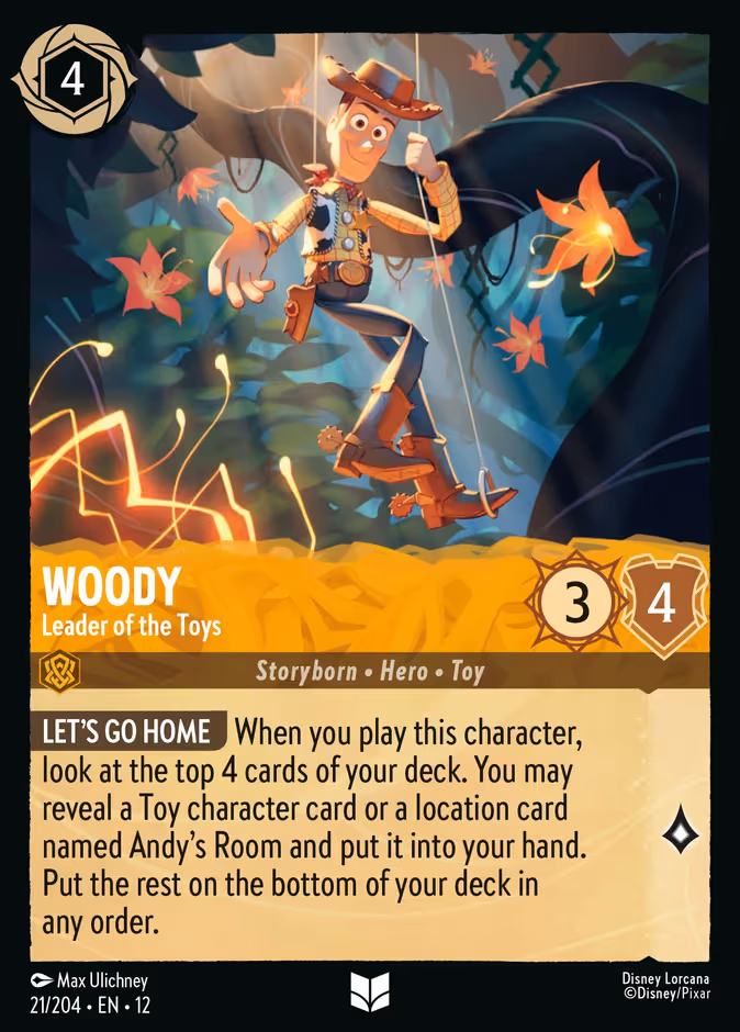 Woody - Leader of the Toys Lorcana card (21/204, Wilds Unknown)