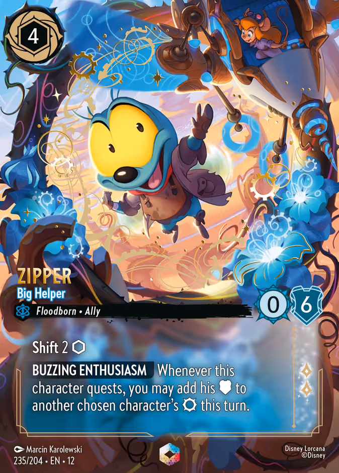 Zipper - Big Helper Lorcana card (235/204, Wilds Unknown)