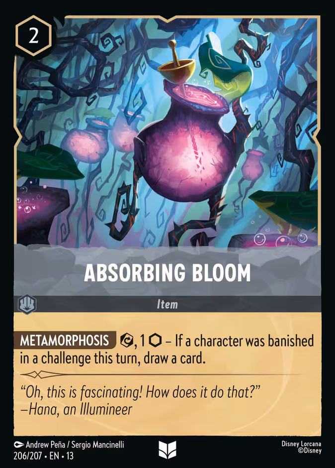Absorbing Bloom Lorcana card (206/207, Attack of the Vine!)