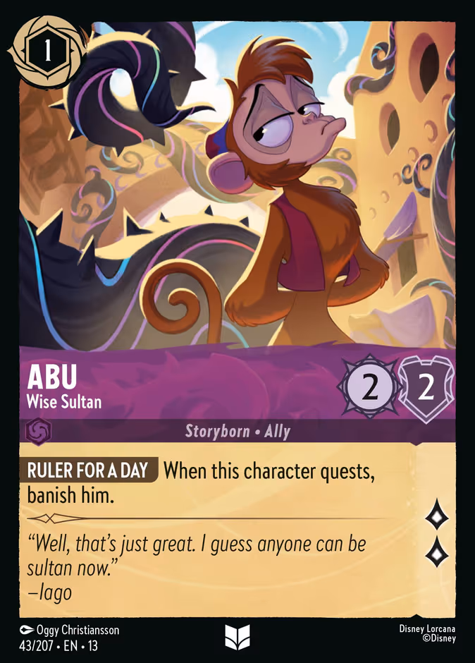 Abu - Wise Sultan Lorcana card (43/207, Attack of the Vine!)
