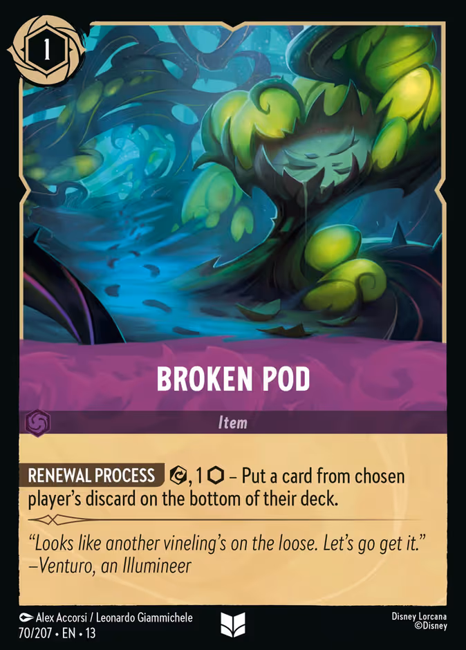 Broken Pod Lorcana card (70/207, Attack of the Vine!)