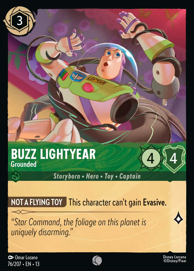 Buzz Lightyear - Grounded Lorcana card (76/207, Attack of the Vine!)