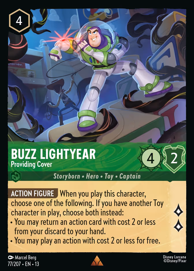 Buzz Lightyear - Providing Cover Lorcana card (77/207, Attack of the Vine!)