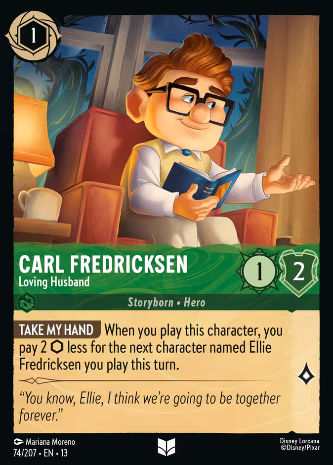 Carl Fredricksen - Loving Husband Lorcana card (74/207, Attack of the Vine!)