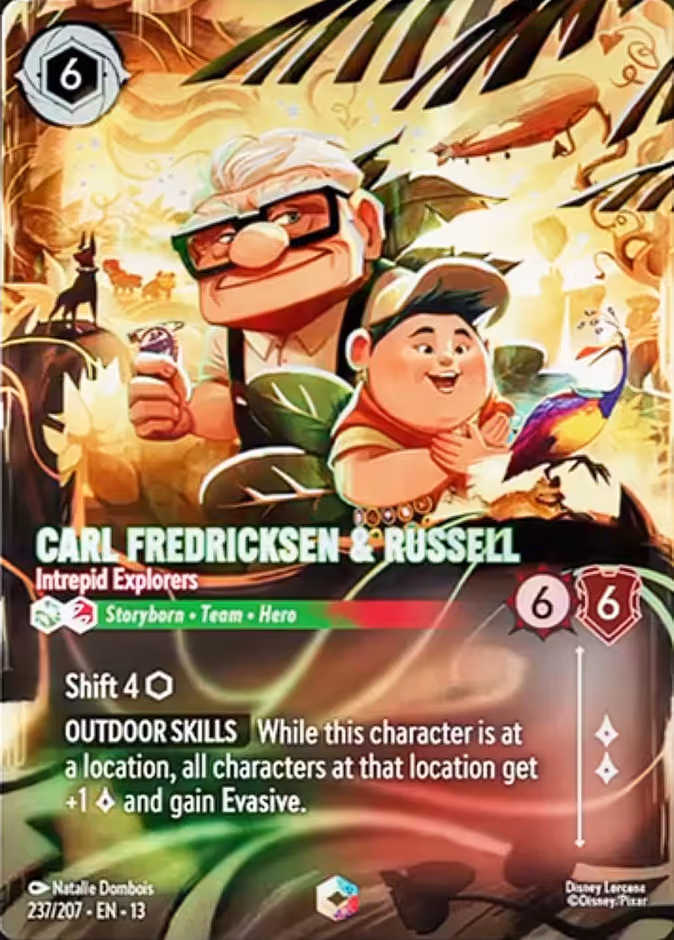 Carl Fredricksen & Russell - Intrepid Explorers Lorcana card (237/207, Attack of the Vine!)